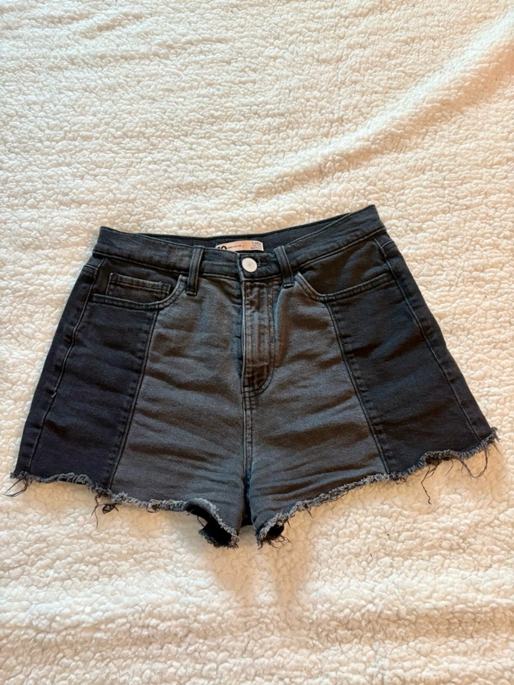 SO Black High-Rise Panel Denim Shorts